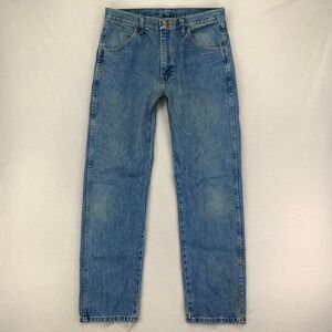 Rustler Jeans Mens 32x32 Faded Distressed Denim Regular Fit Straight Workwear